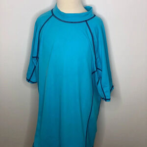 Lands end boys blue short sleeve rash guard sz lg 14-16 husky